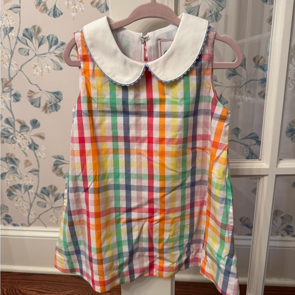 18-24M Colorful Plaid Dress with Peter Pan Collar